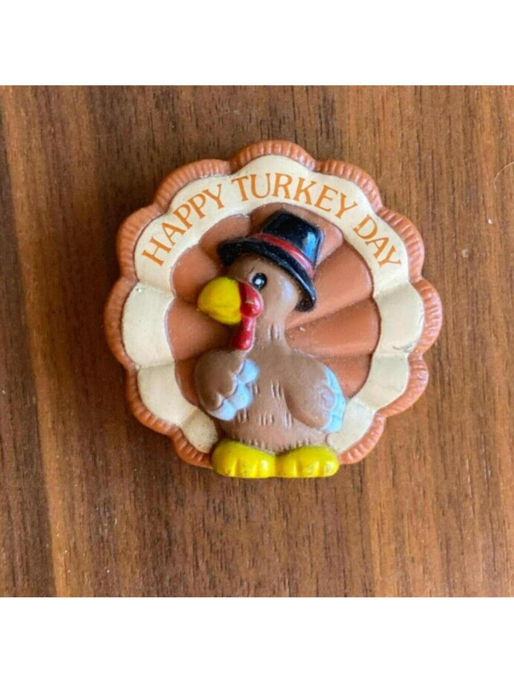 Happy Turkey Day Brooch Pin Thanksgiving By Russ